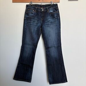Lucky Brand Dark Wash Bootcut Jeans Short Inseam Low Rise Stretch Denim